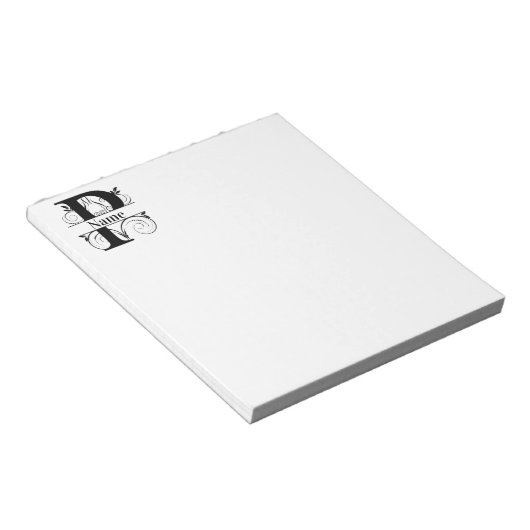 Monogram P Initial Stationary Desk Notepad Notizblock (angewinkelt)