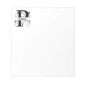 Monogram P Initial Stationary Desk Notepad Notizblock (Vorderseite)