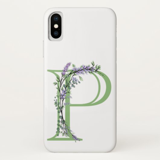 Monogram P Lavendel Eucalyptus Case-Mate iPhone Hülle (Rückseite)