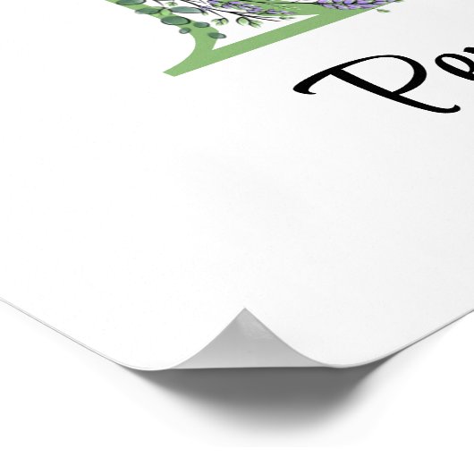 Monogram P Lavendel Eucalyptus Kinderzimmer Poster (Ecke)