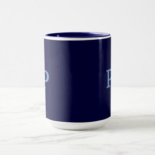 Monogram P Navy Blue Combo Tasse (Zentrum)