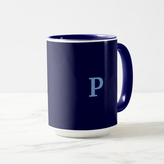 Monogram P Navy Blue Combo Tasse (VorderseiteRechts)