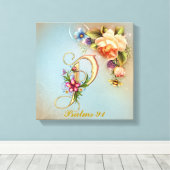 Monogram P Premium Wrapped Canvas (Gloss) Leinwanddruck (Insitu (Holzboden))