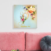 Monogram P Premium Wrapped Canvas (Gloss) Leinwanddruck (Insitu (Wohnzimmer))