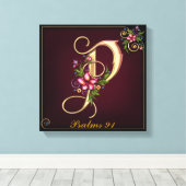 Monogram P Premium Wrapped Canvas (Gloss) Leinwanddruck (Insitu (Holzboden))
