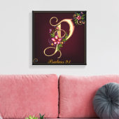 Monogram P Premium Wrapped Canvas (Gloss) Leinwanddruck (Insitu (Wohnzimmer))