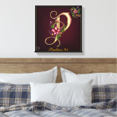 Monogram P Premium Wrapped Canvas (Gloss) Leinwanddruck (Insitu (Schlafzimmer))