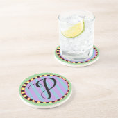 Monogram P Sandstone Untersetzer (Seite)