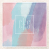 Monogram Paint Design Colorful Glasuntersetzer (Vorderseite)