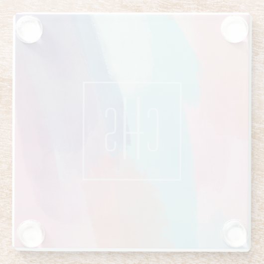 Monogram Paint Design Colorful Glasuntersetzer (Rückseite)