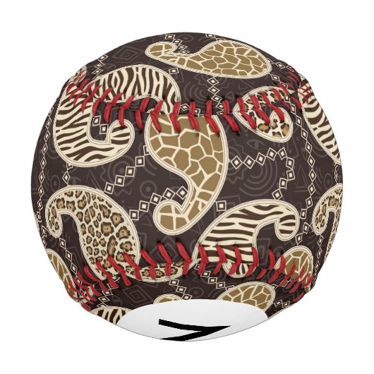 Monogram Paisley-Hintergrund Baseball (Rückseite)