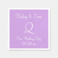 Monogram Pale Lavendel Formal Full Color Napkins