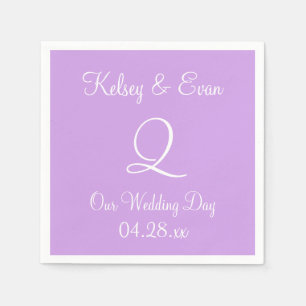 Monogram Pale Lavendel Formal Full Color Napkins Serviette