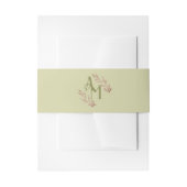 Monogram Palm Leaf Greenery Einladungsbanderole (Vorderseite Beispiel)