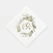 Monogram Palm Leaf Greenery Serviette (Ecke)