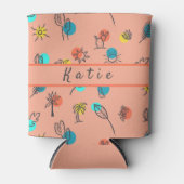 Monogram Palm Springs Themes Summer Pattern Dosenkühler (Vorderseite)