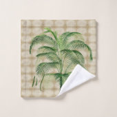 Monogram Palm Tree Vintages tropisches Elegant Badhandtuch Set (Waschlappen)