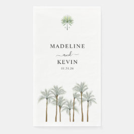 Monogram Palm Trees Wedding Serviette