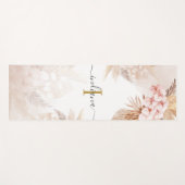 Monogram Pampas Grass Script Name Terracotta Yogamatte (Vorderseite (Horizontal))