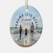 Monogram Panama City Beach Florida Travel Souvenir Keramik Ornament (Rechts)