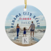 Monogram Panama City Beach Florida Travel Souvenir Keramik Ornament (Vorne)