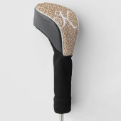 Monogram-Pantherfell hellbraunes Muster Name Buchs Golf Headcover (angewinkelt)