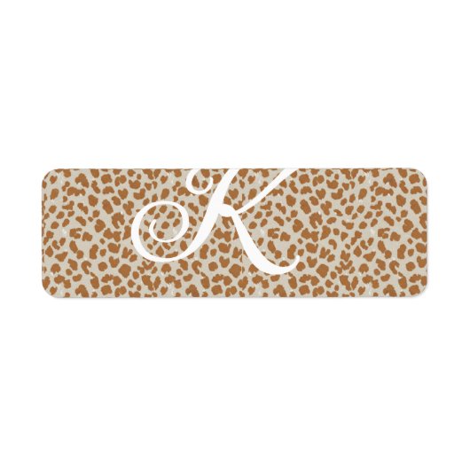 Monogram-Pantherhaut hellbraunes Muster Name Buchs (Vorne)