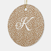 Monogram-Pantherhaut hellbraunes Muster Name Buchs Keramik Ornament (Links)