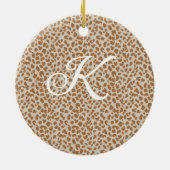 Monogram-Pantherhaut hellbraunes Muster Name Buchs Keramik Ornament (Hinten)