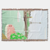 Monogram Paris City Spring Throw Blanket Decke (Vorderseite)