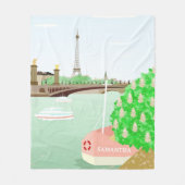 Monogram Paris Cityscape Spring Fleece Blanket (Vorderseite)