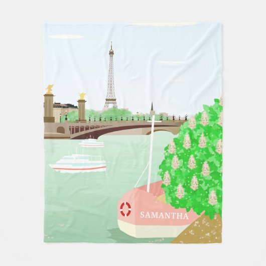 Monogram Paris Cityscape Spring Fleece Blanket (Vorderseite)