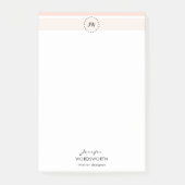 Monogram Pastel Beruflich Post-it® Notes Post-it Klebezettel (Vorderseite)