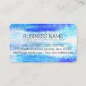Monogram Pastel Blue Wood Visitenkarte (Rückseite)