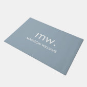 Monogram Pastel Elegant Stilvoll Moderne Minimalis Fußmatte (Schrägansicht)