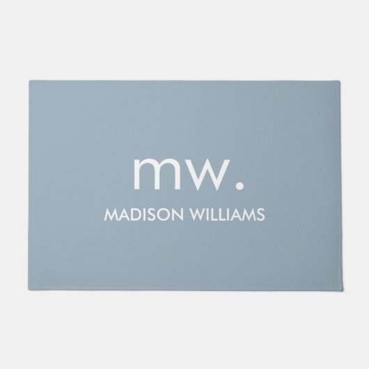 Monogram Pastel Elegant Stilvoll Moderne Minimalis Fußmatte (Vorderseite)