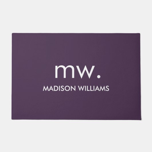 Monogram Pastel Elegant Stilvoll Moderne Minimalis Fußmatte (Vorderseite)