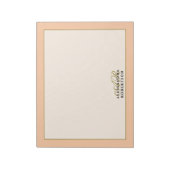 Monogram Pastel Orange Peach Ivory Gold Minimalist Notizblock (Rotiert)