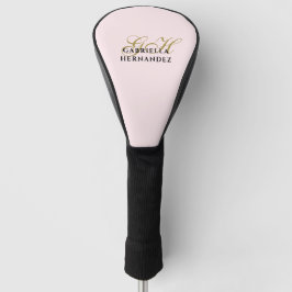 Monogram Pastel Pink Gold Schwarz Minimalistisch E Golf Headcover