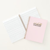 Monogram Pastel Pink Gold Schwarz Minimalistisch E Notizblock (Innenseite)