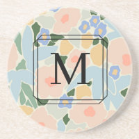 Monogram Pastel Pink Light Blue Blume Pattern Coa