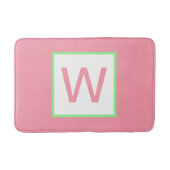 Monogram Pastel Pink Minze Green Badematte (Vorderseite)