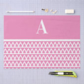 Monogram Pastel Pink Muster Weihnachten Seidenpapier (Handwerk)