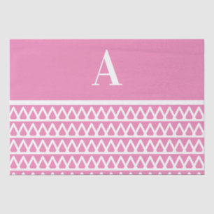 Monogram Pastel Pink Muster Weihnachten Seidenpapier