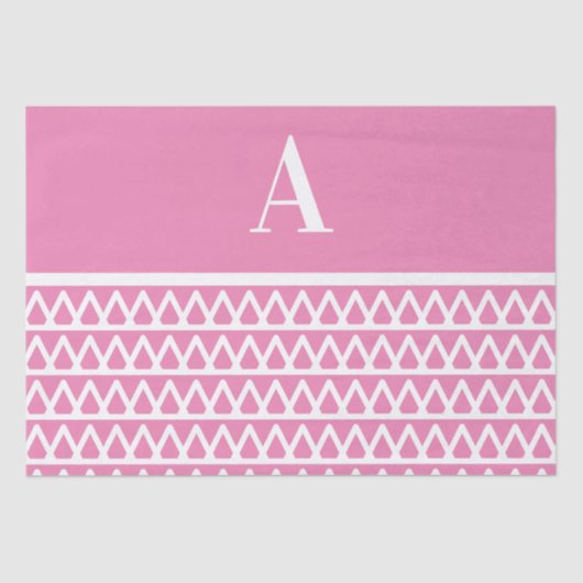 Monogram Pastel Pink Muster Weihnachten Seidenpapier (Vorderseite)