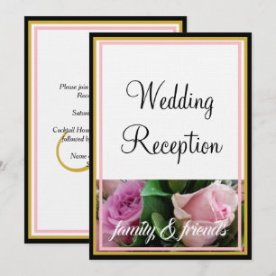Monogram Pastel Pink Roses Family Friends Einladung