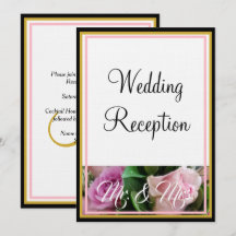 Monogram Pastel Pink Roses Mr. and Mrs.