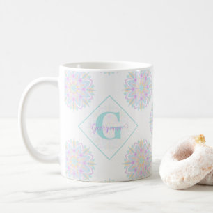 Monogram Pastel Rainbow Sundae Polka Dot Mandala Kaffeetasse