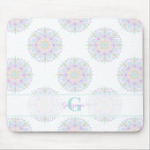 Monogram Pastel Rainbow Sundae Polka Dot Mandala Mousepad (Vorne)