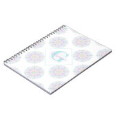 Monogram Pastel Rainbow Sundae Polka Dot Mandala Notizblock (Linke Seite)